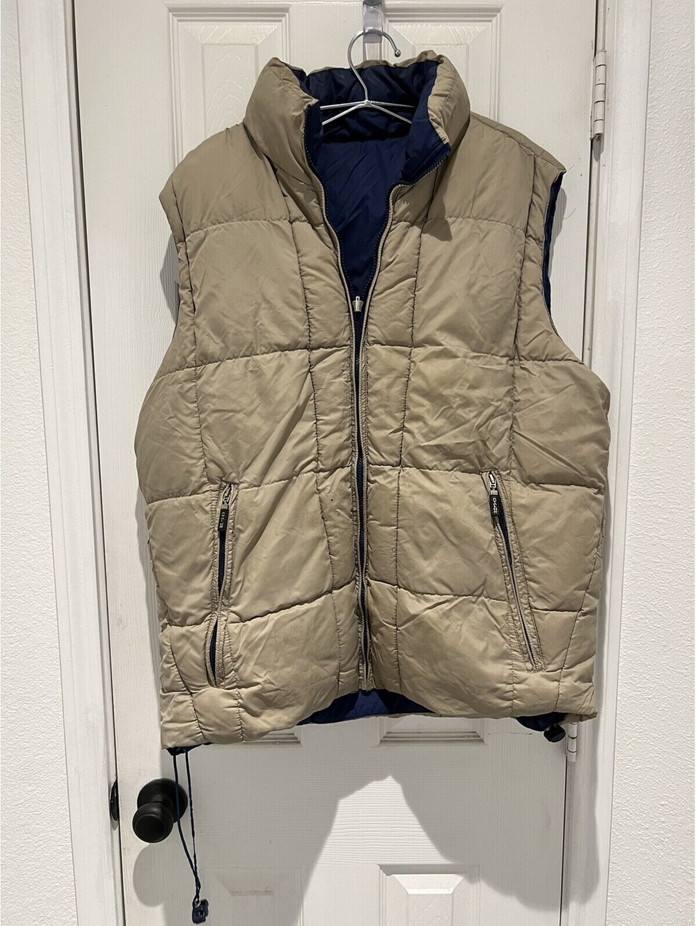 Avalon Sport Reversible Puffer Vest Tan/Blue  RN 99007